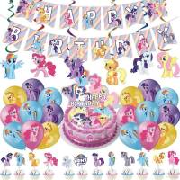 YF My Little Pony Theme kids birthday party decorations banner cake topper balloon set supplies FY