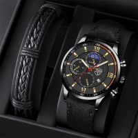 {Miracle Watch Store} นาฬิกาสปอร์ตสำหรับผู้ชาย,นาฬิกาควอตซ์สแตนเลสสตีลหรูหรานาฬิกาธุรกิจลำลองสร้อยข้อมือหนังสำหรับผู้ชายเรืองแสง