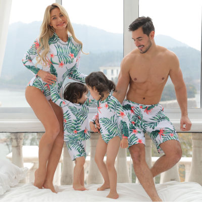 Mother And Daughter Matching Swimsuit Dad Son Beach Shorts Mom And Baby Boy Match Outfits Kids Bathing Suit Family Look Swimwear