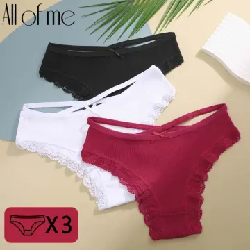 FINETOO 2PCS/Set Women's Cotton G-string Sexy Cross Strap Panties Letter  Waisted Underwear Thongs Femme Hollow Out Lady Briefs