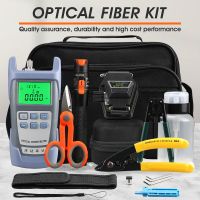 ☬♕☈ 16pcs/set Fiber Optic FTTH Tool Kit with AUA-6C Fiber Cleaver Optical Power Meter 10MW Visual Fault Locator Wire stripper H