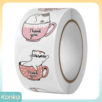 ✨ Konka 500ชิ้นขอขอบคุณสำหรับการซื้อสติกเกอร์สำหรับการทำสมุดภาพสติกเกอร์ปิดซองจดหมาย