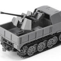 Kesoto1:72 Half Track ปกป้องอากาศรถหุ้มเกราะของเล่นชุดรถ FLAK37 Static พลาสติกโมเดลตั้งโชว์สำหรับตกแต่งบ้าน