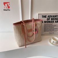 Maito advanced sense of western style high-capacity joker single shoulder bag bag female new boom popular female woven tote bags --ndjb238803