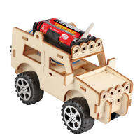 {คลังสินค้าพร้อม} DIY Electric Jeep Model Kits เด็กนักเรียนการทดลองทางวิทยาศาสตร์รถ Toy