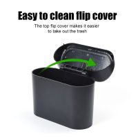 Mini Car Trash Can Hanging Organizer Multi-function Car Hanging Storage Box Waterproof Push Lid Trash Bin Interior Accessories