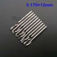 10pcs 1/8－Cnc Bits ขลุ่ยเดี่ยวขลุ่ยเกลียวเราเตอร์คาร์ไบด์ End Mill Cutter เครื่องมือ 3.175 x 12 มม