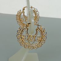 Bali gold hoops | Dramatic gold hoops | Gold plated hoops | Ethnic earrings | Silver ear hoops | E1130