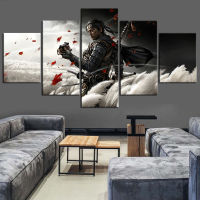 5 Pieces Ghost of Tsushima Video Game Poster Wallpaper Canvas Painting HD Print By Numbers Living Room Decor Oil Painting