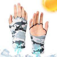 ถุงมือตกปลา SPF ถุงมือกันแดดสำหรับตกปลา Hollow-Out Palm Design ถุงมือกันแดด Breathable Sunscreen Fishing s For