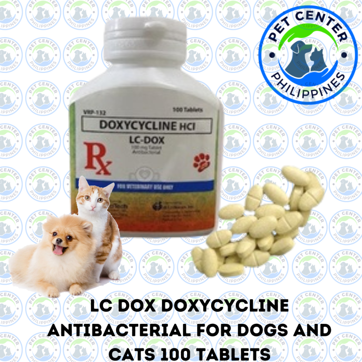 LC DOX Doxycycline Antibacterial for Dogs and Cats 100 Tablets And Per