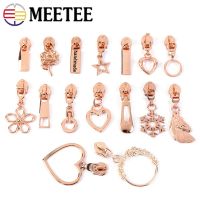 5/10/20Pcs 5 Zipper Puller Slider for Nylon Zippers RoseGold Decorative Zip Head Bag Clothes Jacket Sewing Closures Accessories