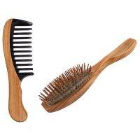 2 Pcs Green Sandalwood Hair Comb No Static Detangling Natural Aroma Comb 18.5Cmx5.5Cm &amp; 19.5X5X1.4Cm