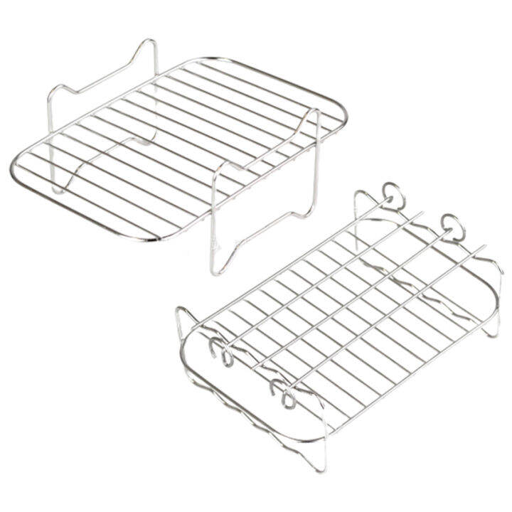 2Pack Air Fryer Rack For Double Basket Air Fryers Stainless Steel Rack For Ninja Foodi DZ201/401