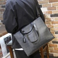 Summer new men grid bag daily recreation one shoulder bag men briefcase personality package worn