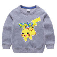 Pikachuเด็กหญิงแขนยาวเสื้อกันหนาว2020แฟชั่นลายพิมพ์แขนยาวเสื้อกันหนาวลูกเรือคอเสื้อกันหนาวฤดูใบไม้ผลิเด็กเสื้อผ้าPulloverกีฬาสบายๆเสื้อกันหนาว