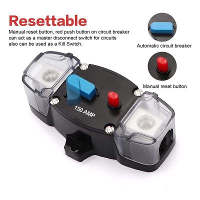 Circuit Breaker Manual Reset, Car Stereo Audio Inline Fuse Block Holders Inverter for Automotive Rv Marine Boat