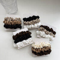 3ชิ้นเซ็ตผ้าไหมซาติน scrunchies ผู้หญิงสีทึบผมเชือก Elegant ผู้ถือหางม้ายาง band Elastic rband อุปกรณ์เสริมผม...