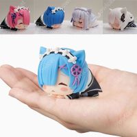 โมเดล Set Re: ZERO Rem Ram Emilia Echidna Kitty Lying Down Ver. Figure Emt Maid Sleeping Witch Action Figure Model Anime Various Worlds