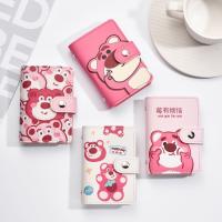 ☫☞ ganzha3965 Lotso กระเป๋าใส่บัตร ขนาดเล็ก ลายหมีสตรอเบอร์รี่น่ารัก ช่องเสียบการ์ดหลายใบ พิมพ์ลายการ์ตูนน่ารัก บัตรประจำตัว บัตรนักเรียน ปกป้องพื้นที่จัดเก็บข้อมูล สไตล์เกาหลี