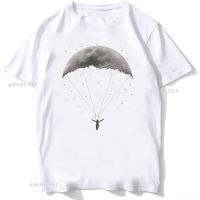 Funny Parachute Moon Paragliding T Shirt Sky Diver With Star Essential T Shirt Astronaut Riding The Bike Cycling Tees Men Tops| | - Aliexpress