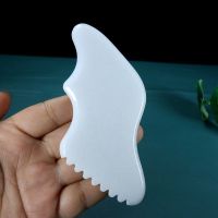 1Pcs Gouache Scraper สีขาวหยก Gua Sha Board หินธรรมชาติขูดเครื่องมือนวดสำหรับร่างกายและใบหน้าผ่อนคลาย Detox Beauty Care-Piejt