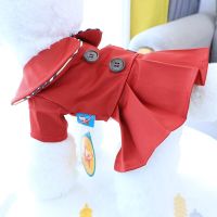1PC Pet Clothing Dog Slim Fit Spring/Summer Classic Red Button Princess Dress Student Uniform Dress For Small Medium Dogs Dresses