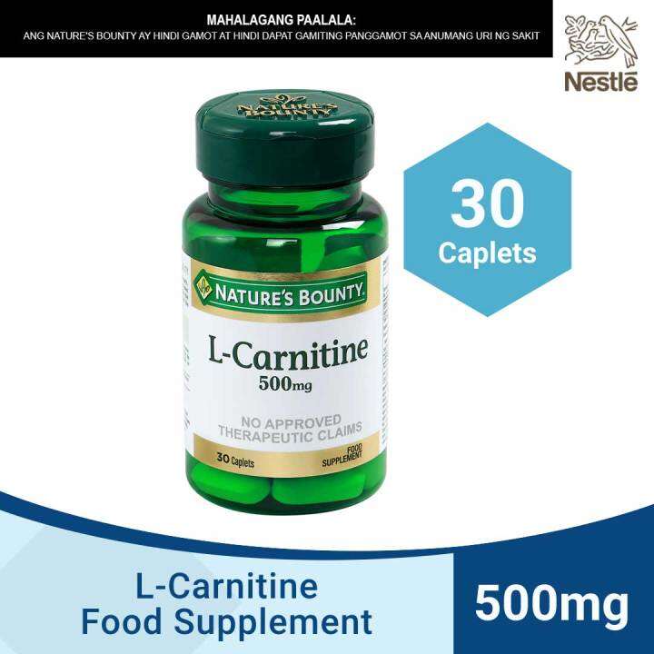 NATURE'S BOUNTY LCARNITINE Food Supplement 500mg x 30 Caplets Lazada PH
