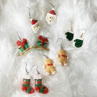 ‘；【- 2023 New Trendy Christmas Earrings Set Xmas Tree Santa Claus Elk Snowman Snowflake Drop Earrings Ear Studs Christmas Gift