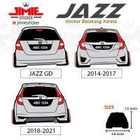 （Kvs auto parts）สติ๊กเกอร์ Kereta Belakang Honda Jazz Warna dan No. Plat ที่กำหนดเอง