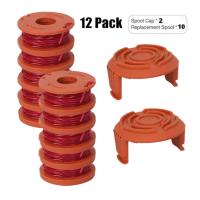 24 Pack Replacement Spool String Trimmer Line 20 Pack Spool and 4 Cap Lawn Mower Accessories for WORX