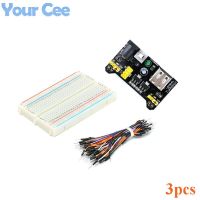 3 pcs 3.3V/5V Breadboard power module + 400 points Solderless Prototype Bread board kit + 65 Flexible jumper wires