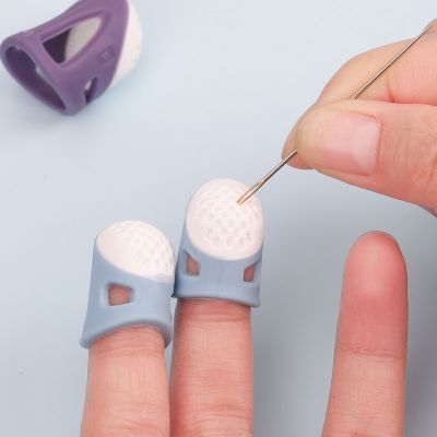 ♗❐☬ Sewing Silicone Thimble Anti-stick Finger Cover Thimble Hand Cross-stitch Sewing Accessories Anti-slip Finger Protection Thimble