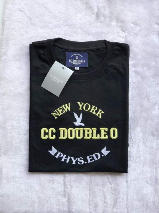 เสื้อยืด-cc-oo-แขนสั้น-งานปัก-new-york-cc-double-o-phys-ed-cc-oo-no-14