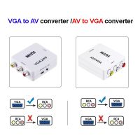 Mini VGA TO AV Converter HDMI-compatible AV2VGA Adapter RCA Video VGA2AV Adapter with 3.5mm Audio For PC Laptop TV HD Computer