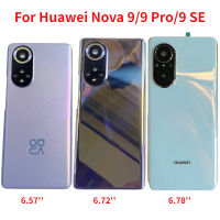 เคสปลอกหุ้มช่องหลังกระจกด้านหลังแบบใหม่ดั้งเดิมสำหรับ Huawei Nova 9 Nova 9 Pro Nova 9 SE ฝาหลังพร้อมกรอบเลนส์กล้อง