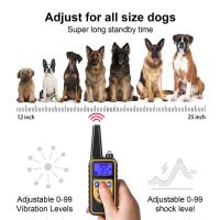 การฝึกอบรมสุนัข 800m Electric Pet Training Collar Waterproof Dog รีโมทคอนโทรล แบบชาร์จไฟได้ด้วยการสั่นสะเทือนของแรงกระแทก Sound Collar