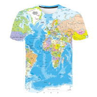 New Fashion T-Shirts World Map 3D Printed Streetwear Men Women Harajuku Crew Neck Short Sleeve T Shirt Oversize Tees Tops Tshirt