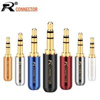 10pcs/lot 3 Poles Stereo 3.5mm Connector Copper Tube Gold Plated 3.5mm Mini Jack Stereo Male Plug Earphone Headphone Adapter Electrical Connectors