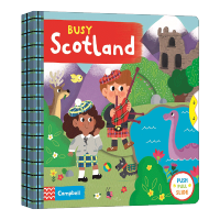 Milu สมุดวาดภาพระบายสีสำหรับเด็ก Busy Scotland หนังสือภาษาอังกฤษดั้งเดิม