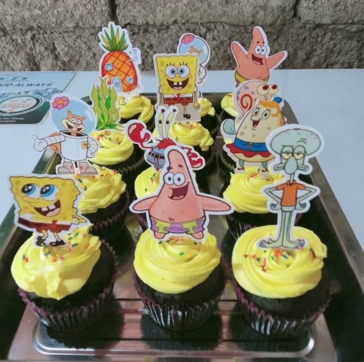 spongebob cupcake toppers