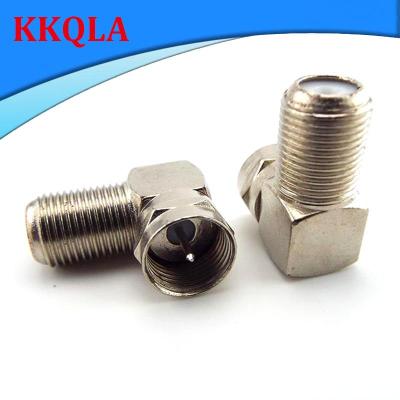 QKKQLA 90 Degree F-Type Male to Female Plug Connector TV Aerial Antenna Right Angle Adapter Plug To Socket Coax Cable