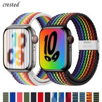 [HOT JUXLLKBKOW 514] Braided Solo Loop สำหรับ Apple Watch Band 44มม. 40มม. 45มม. 41มม. 42มม. 38มม. 45สร้อยข้อมือไนลอนยืดหยุ่น IWatch Series 3 4 5 Se 6 7สาย