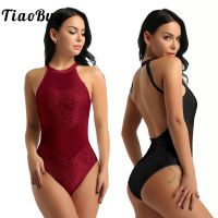 Women Ballet Leotards Mesh Gymnastics Leotards Girls Stretch Black White Ballet Bodysuit Adult Dance Costumes