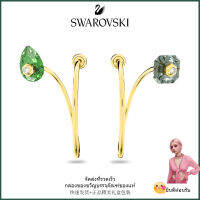 ?Swarovski?ต่างหูเพชรสีเขียว Numina Asymmetric Design,S925 ต่างหูแฟชั่นสตรีเงินสเตอร์ลิง,ของขวัญวันเกิดวันวาเลนไทน์