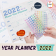 Planner ติดผนัง ปี 2022 พร้อมสติ๊กเกอร์รูปวงกลม แพลนเนอร์รายปี 2022