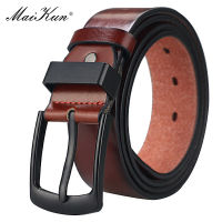 Maikun Mens Vintage Casual Belt Black Pin Buckle Student Versatile PU Leather Wide Belt