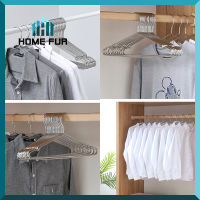 Home Fur เซทไม้แขวนเสื้อสแตนเลส ราวหนีบผ้าสเเตนเลส ชุดหนีบผ้าแบบเหลี่ยม