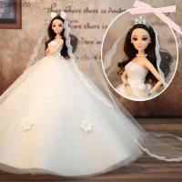 Pokimoto ชุดแต่งงานระดับไฮเอนด์ตุ๊กตาบาร์บี้เจ้าหญิงชุดขนาดใหญ่สำหรับเด็กของขวัญวันเกิดตุ๊กตาสาวของเล่น