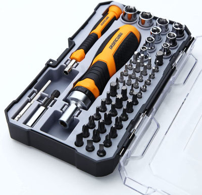 IRONCUBE Ratcheting Screwdriver Bit Set with Socket Set 56-Piece, Magnetic Bits with Storage Case，Suitable for home maintenance